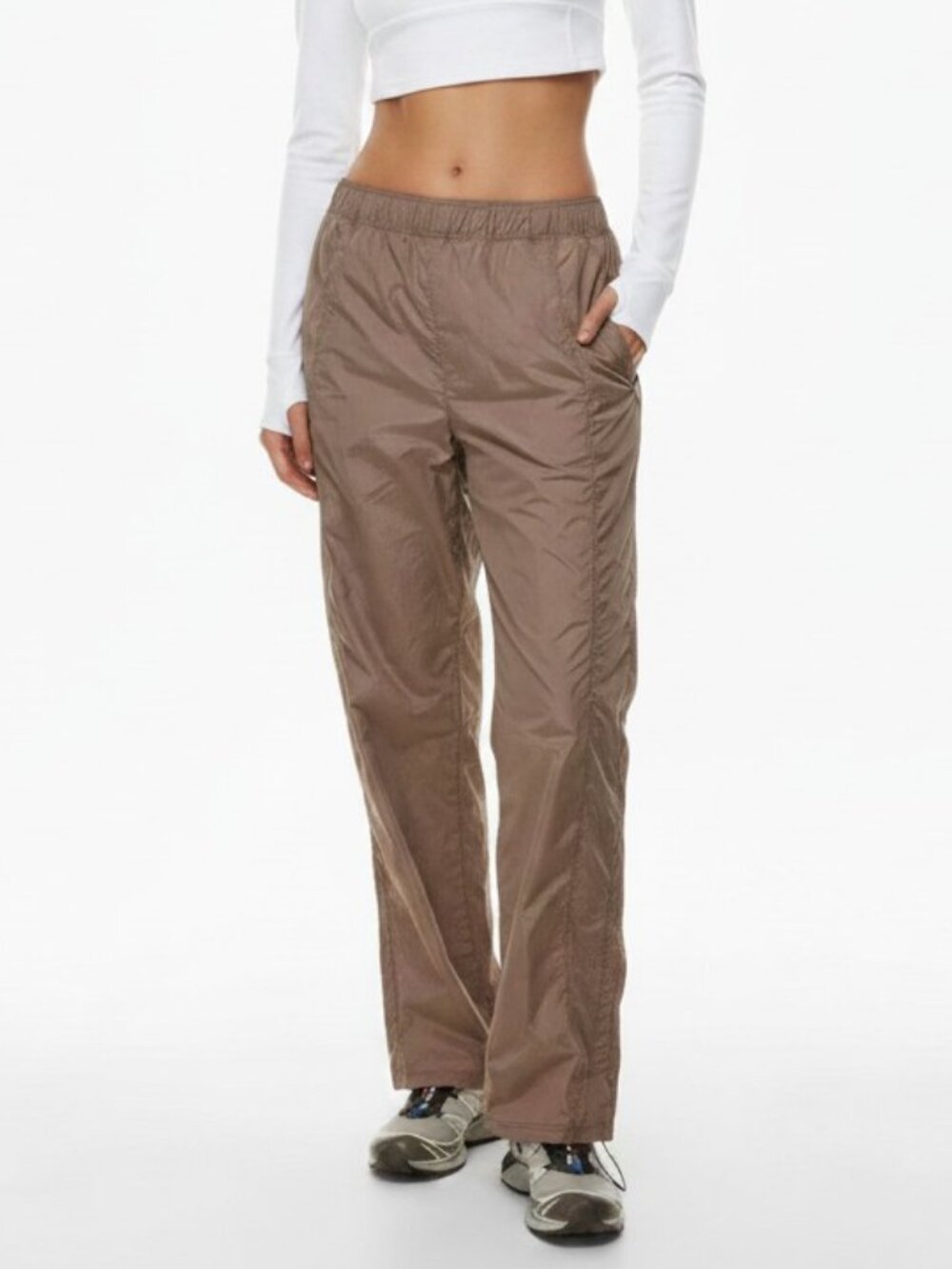 Aritzia Tna Prima Relaxed Dance Pants In Deep Taupe